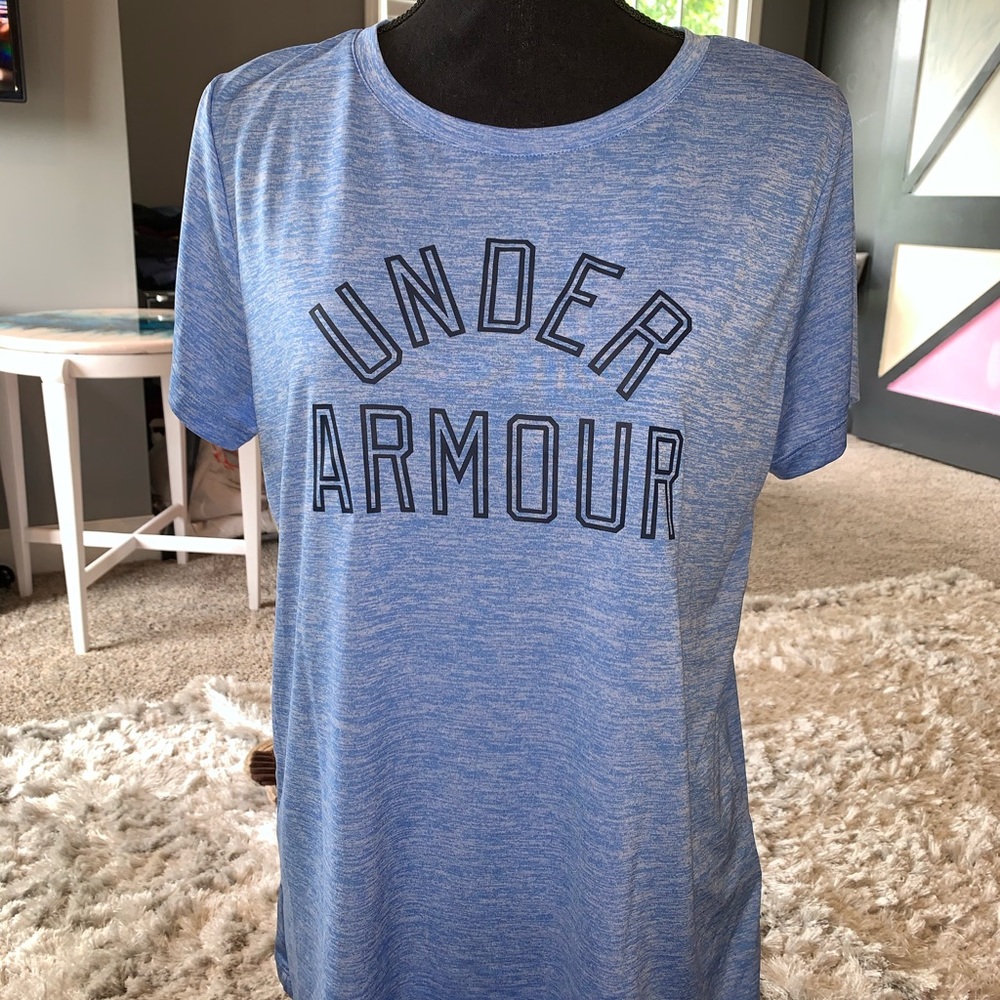 blue under armour athletic top